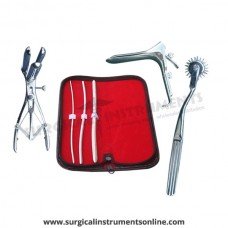 Hegar uterine dilator 3 pieces set,3-4, 5-6, 9-10,wartenberg pinwheel, mathieu speculum, grave large